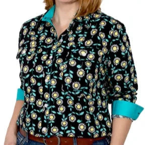 JUST COUNTRY WOMENS ABBEY FULL BUTTON PRINT WORKSHIRT