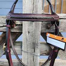 Load image into Gallery viewer, Contrast Thin Plait Browband Bridle
