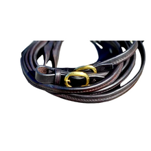 Load image into Gallery viewer, Toprail Soft Folded Leather Split Show Reins - Popper Ends
