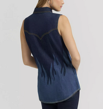 Load image into Gallery viewer, Lainey Wilson X Wrangler Womens Denim Sleeveless Shirt
