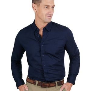 THOMAS COOK MENS LINEN TAILORED LONG SLEEVE SHIRT