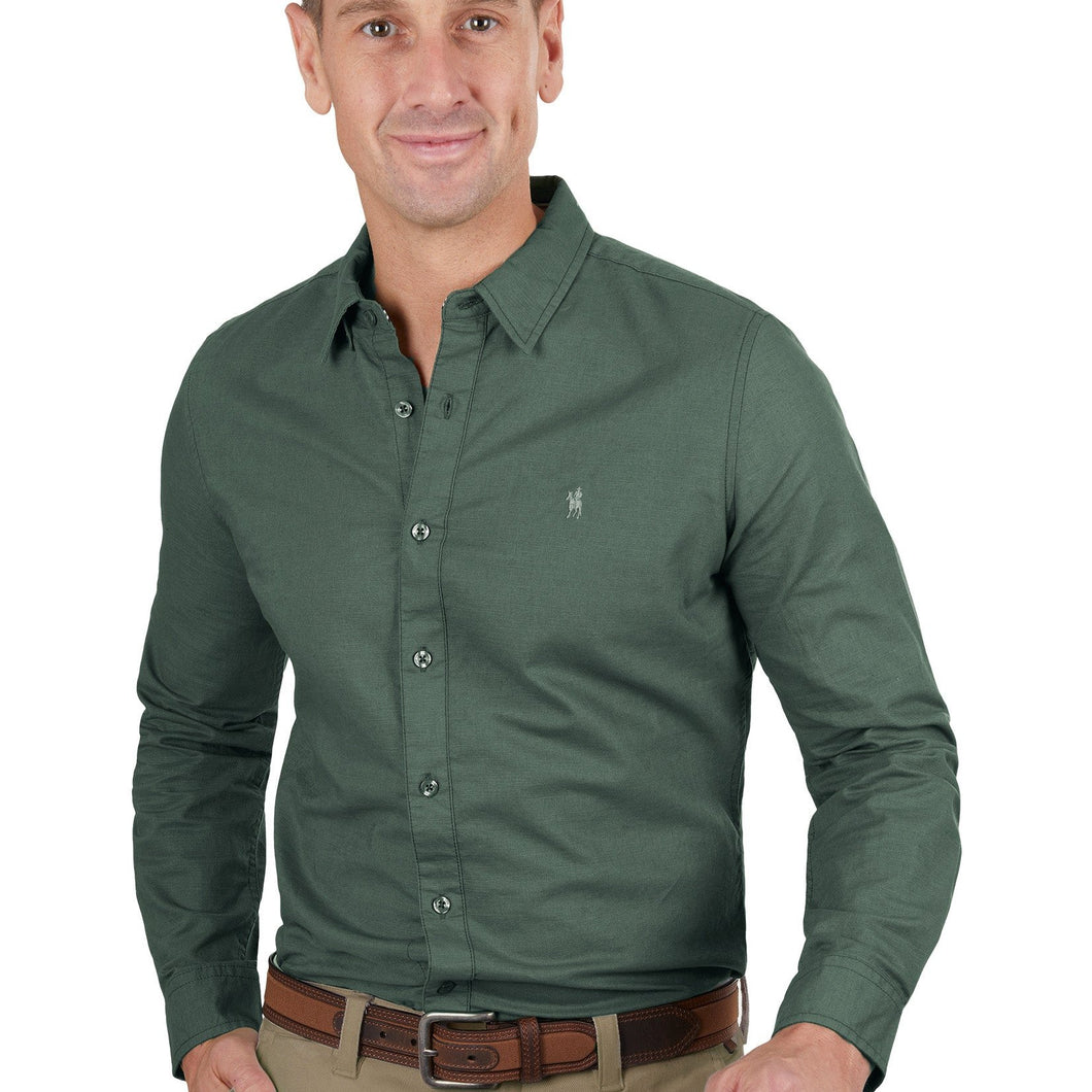 THOMAS COOK MENS LINEN TAILORED LONG SLEEVE SHIRT
