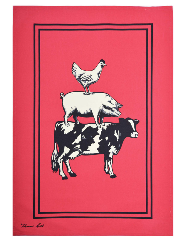 THOMAS COOK FARM FRIENDS ANIMAL PYRAMID TEA TOWEL 2 PACK