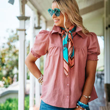 Load image into Gallery viewer, HITCHLEY &amp; HARROW LINEN COLLECTION - DUSTY PINK SHORT SLEEVE TOP
