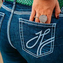 Load image into Gallery viewer, Hitchley &amp; Harrow Ultra High Rise Benton White Stitch Jeans
