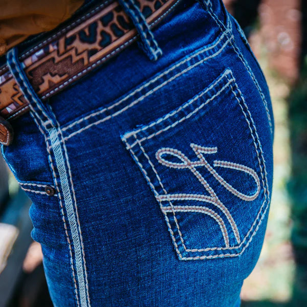 Hitchley & Harrow Comfort Cut High Rise Richmond Beige Stitch Jeans