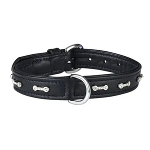 WEATHERBEETA SOFT LEATHER BONES DOG COLLAR