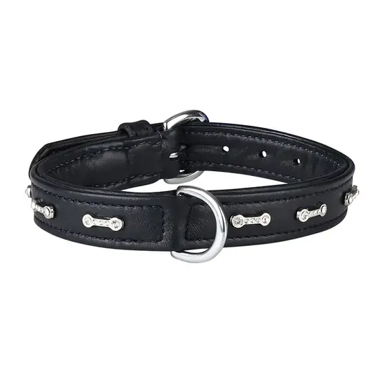 WEATHERBEETA SOFT LEATHER BONES DOG COLLAR