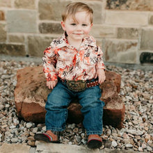 Load image into Gallery viewer, Shea Baby Traveling Cowboy Pearl Snap Onsie
