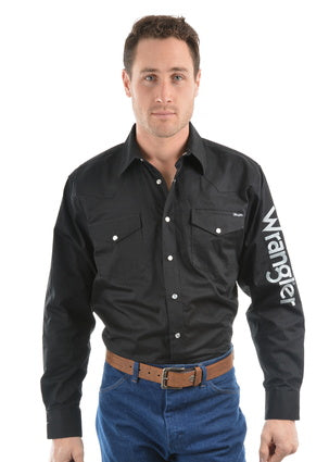 Wrangler Mens Logo Rodeo Long Sleeve