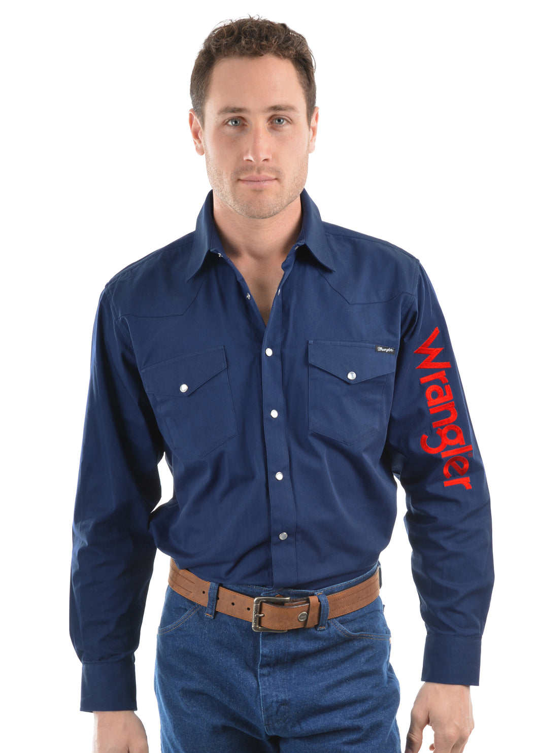 WRANGLER MENS LOGO RODEO LONG SLEEVE