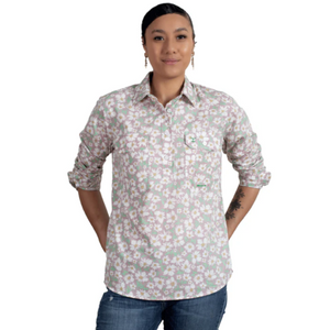 Just Country Womens Georgie Half Button Print Workshirt