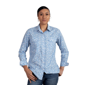 Just Country Womens Abbey Full Button Print Workshirt