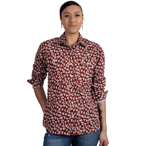 Just Country Womens ABBEY FULL BUTTON print workshirt