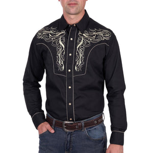 Wrangler Mens Carlos Embroidered Lomg Sleeve Shirt