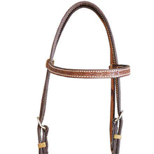 Load image into Gallery viewer, Headstall - Hermann Oak (USA) Basket Weave stamped Browband and leather Ties
