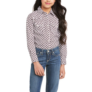 ARIAT GIRLS R.E.A.L MILL SNAP LONG SLEEVE SHIRT