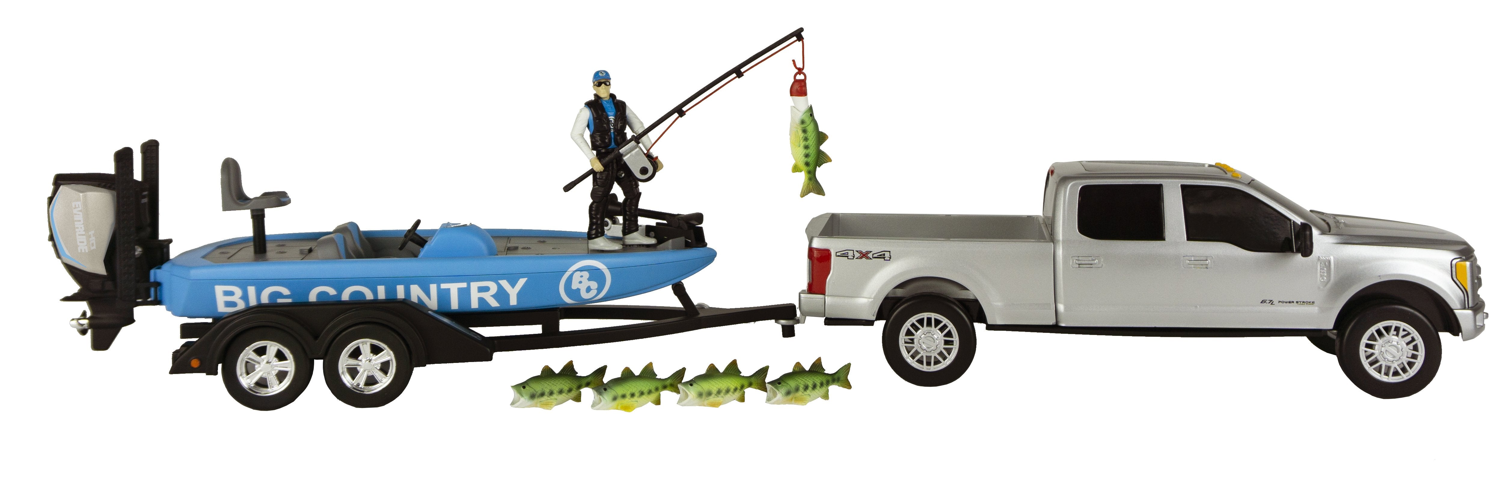 Toy truck with fishing boat cheap