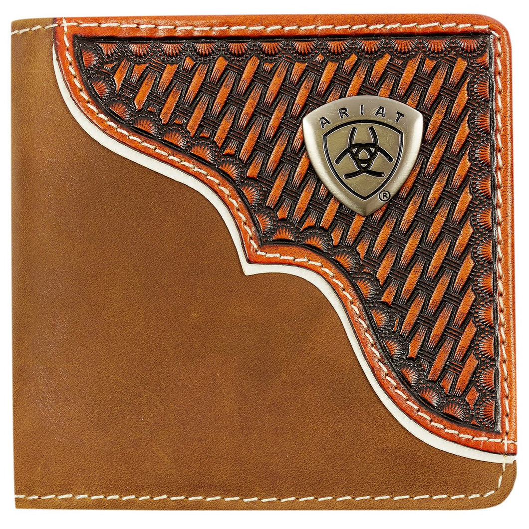 Ariat Bi-Fold Wallet - Basket Weave Overlay | Saddleworld NT