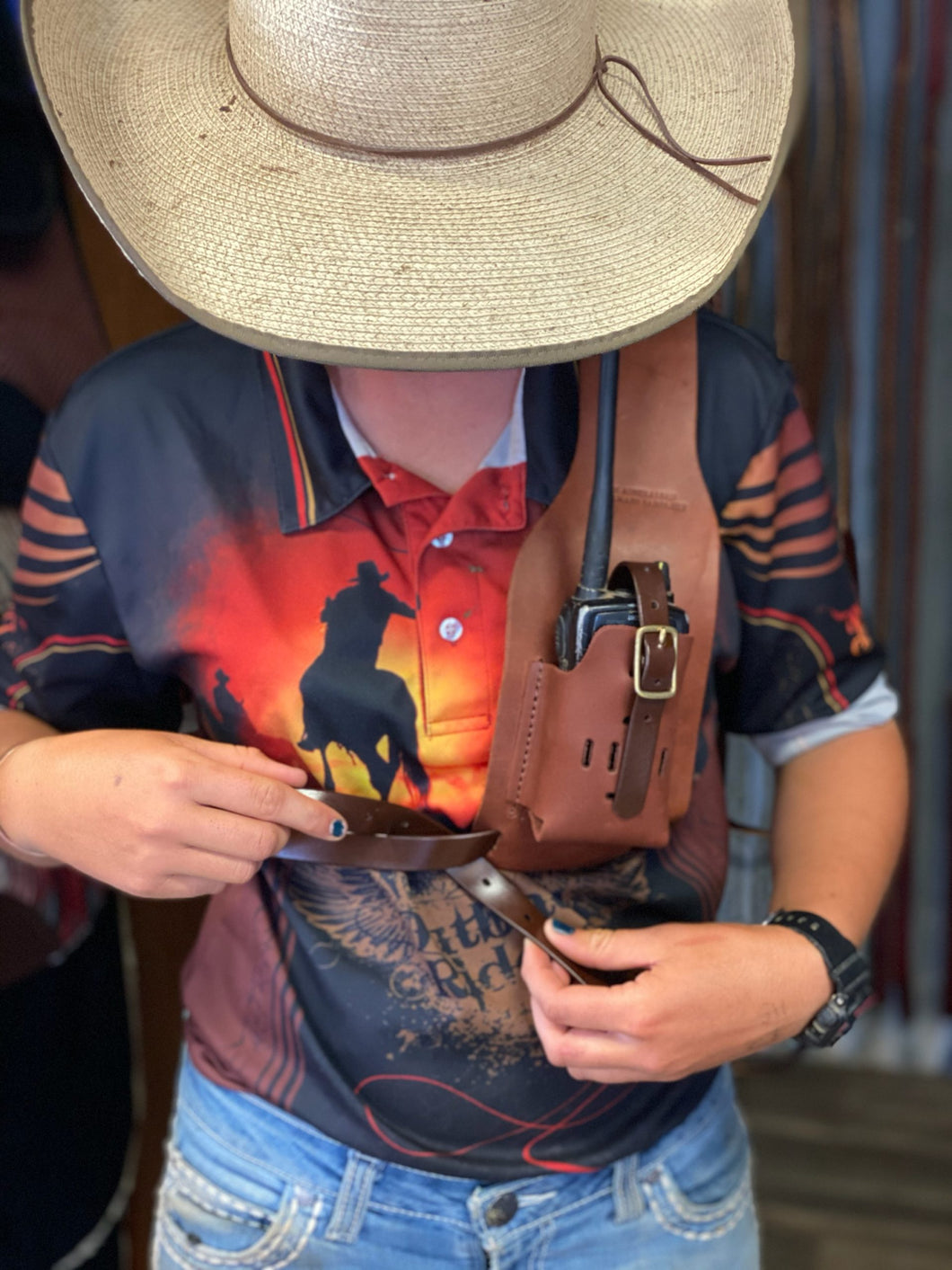 AUSTRALIAN STOCKMANS LEATHER RADIO POUCH