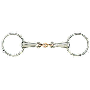 HEAVY TRAINING SNAFFLE BIT WITH COPPER BALL CENTRE JOINT
