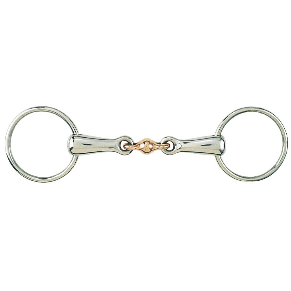 HEAVY TRAINING SNAFFLE BIT WITH COPPER BALL CENTRE JOINT