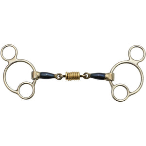 BLUE ALLOY DUTCH GAG SNAFFLE WITH THREE RINGS