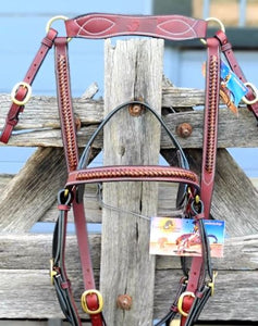 TOPRAIL BREASTPLATE WITH RAISED PLAIT LEATHER