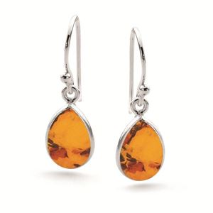 S & S 925 SS AMBER STONE EARRINGS