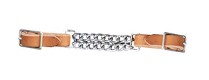 TOPRAIL EQUINE LEATHER CURB STRAP WITH CHAIN