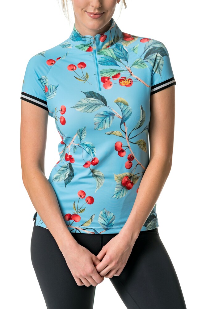 KASTEL WATERCOLOUR CALIFORNIA CHERRIE CAP SLEEVE SHIRT
