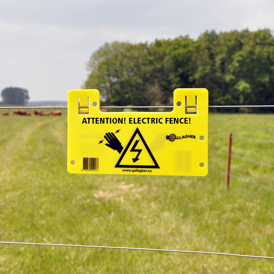 GALLAGHER DOUBLE SIDED POLY WARNING SIGN