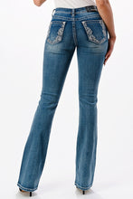 Load image into Gallery viewer, GRACE IN LA AZTEC EMBROIDED EDGE BOOT CUT JEANS
