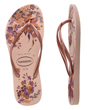 Load image into Gallery viewer, HAVAIANA SLIM ORGANIC ROSE GOLD METALLIC THONGS
