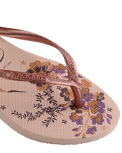 Load image into Gallery viewer, HAVAIANA SLIM ORGANIC ROSE GOLD METALLIC THONGS
