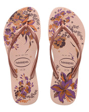 Load image into Gallery viewer, HAVAIANA SLIM ORGANIC ROSE GOLD METALLIC THONGS
