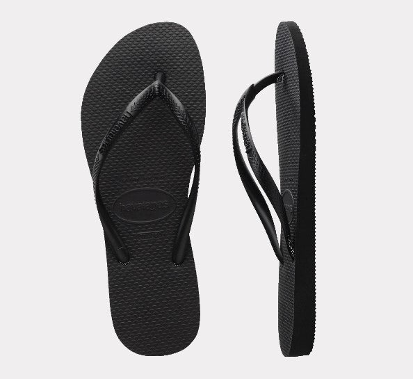 HAVAIANA SLIM BASIC BLACK THONGS