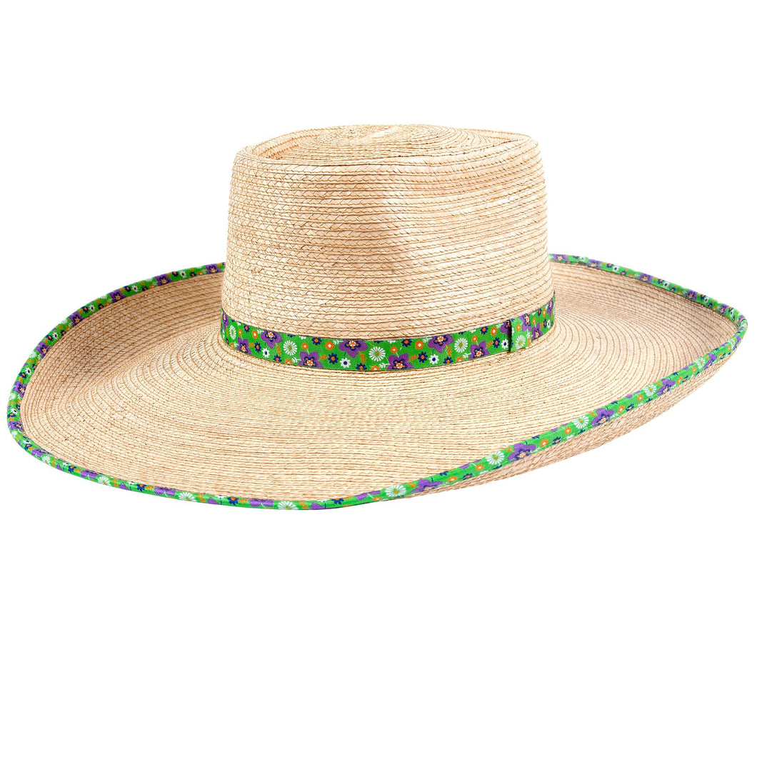 SUNBODY AVA GREEN flowerS HAT