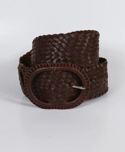 HITCHLEY & HARROW PLAITED BELT WITH OVAL BUCKLE
