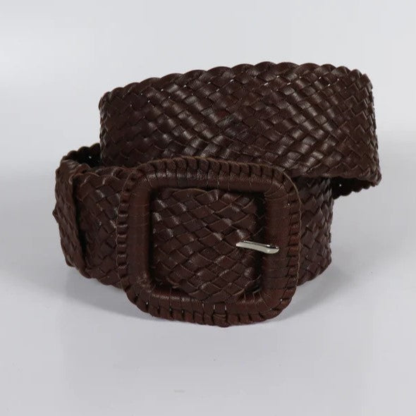 HITCHLEY & HARROW PLAITED BELT WITH SQUARE BUCKLE
