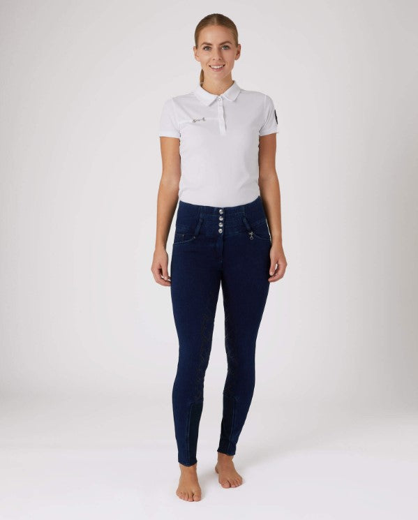 Load image into Gallery viewer, Horze Kacy Denim Full Seat Breeches