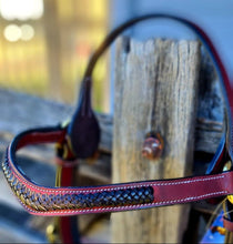 Load image into Gallery viewer, TOPRAIL EQUINE LEATHER BARCOO BRIDLE WITH PLAITED CURVE BROWBAND

