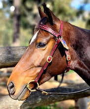 Load image into Gallery viewer, TOPRAIL BRIDLE WITH WHITE DIAMOND LACE BROWBAND
