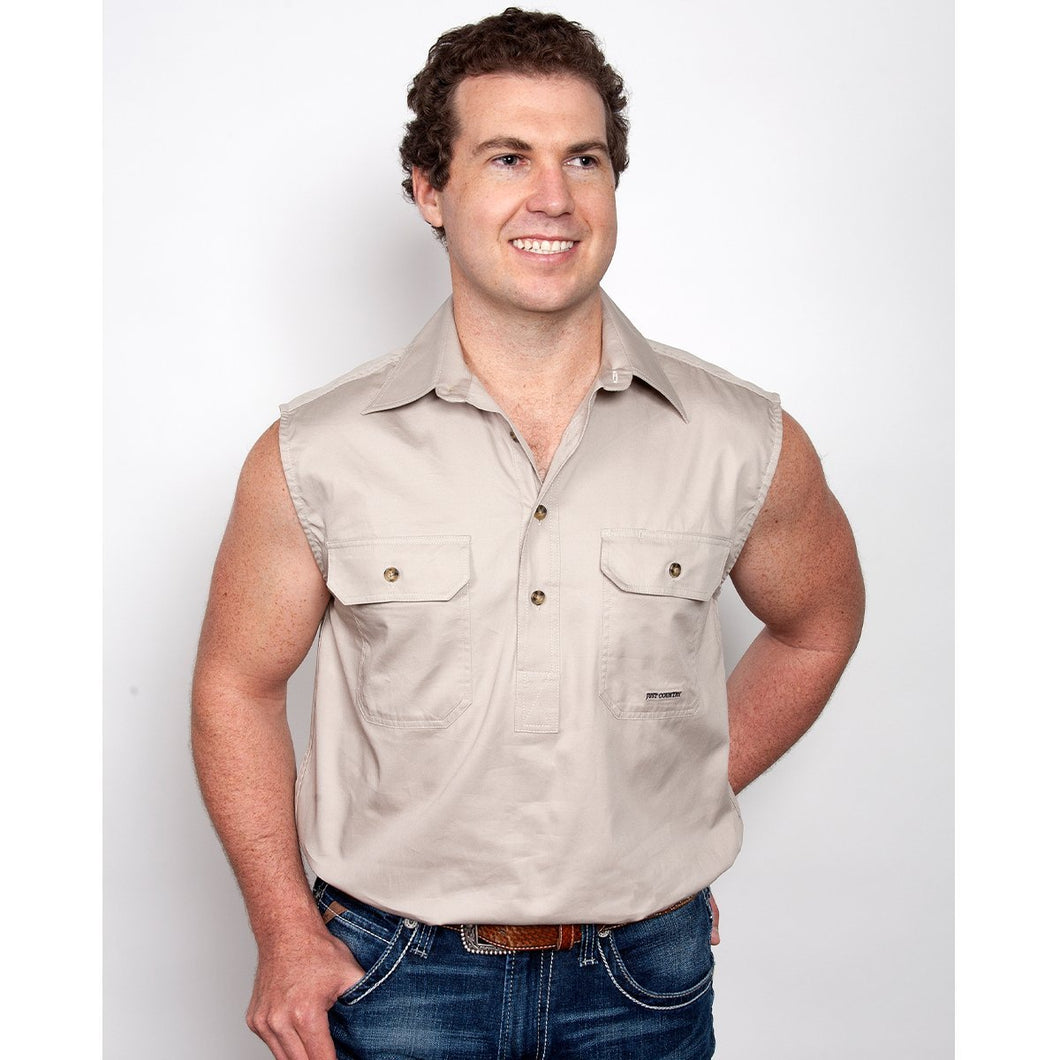 JUST COUNTRY MENS JACK S/LESS 1/2 BUTTON