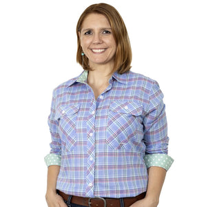 JUST COUNTRY WOMENS ABBEY FULL BUTTON PRINT WORKSHIRT