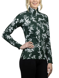 KASTEL FOREST GREEN AND WHITE LONG SLEEVE
