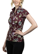 Load image into Gallery viewer, KASTEL TAWNY PORT ARTICHOKE BOTANICAL RAGLAN CAP SLEEVE
