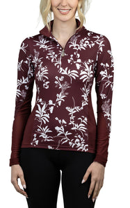 KASTEL TAWNY PORT AND WHITE FLORAL LONG SLEEVE