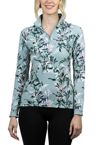 KASTEL ALL OVER ARTICHOKE BOTANICAL PRINT LONG SLEEVE