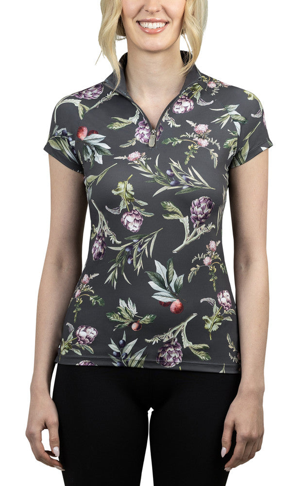 KASTEL ALL OVER BOTANICAL PRINT CAP SLEEVE